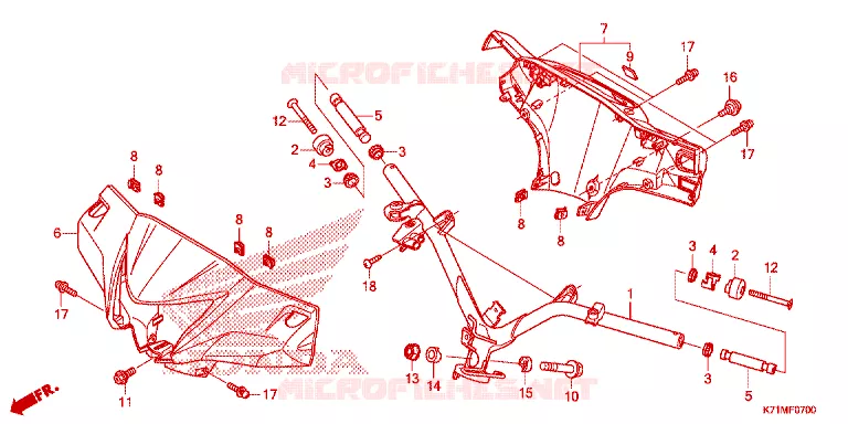 GUIDON - CARENAGE Honda MOTO 110 WAVE 2024  AFS110MCSN_MA