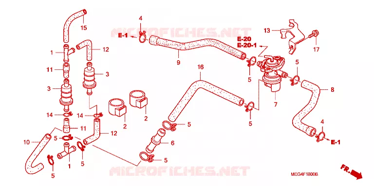 COMMANDE INJECTION D'AIR SOUPAPE Honda MOTO 750 SHADOW 2004  VT750CA4