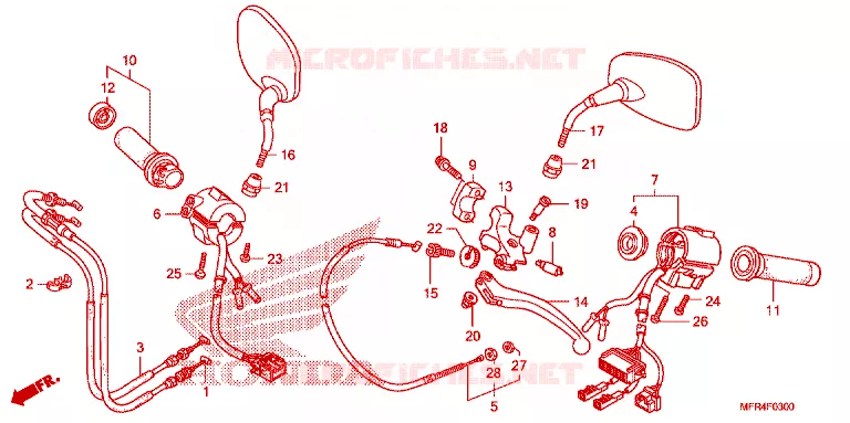 COMMODOS - POIGNEES - CABLES Honda MOTO 1300 VT 2012  VT1300CXC_A