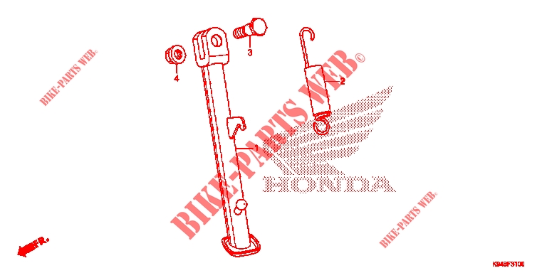 BEQUILLE LATERALE pour Honda CB 150 R de 2019