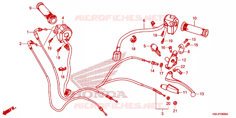 LEVIER DE GUIDON - CABLE - COMMODO Honda MOTO 150 CBF 2021  CBF150NL_CA
