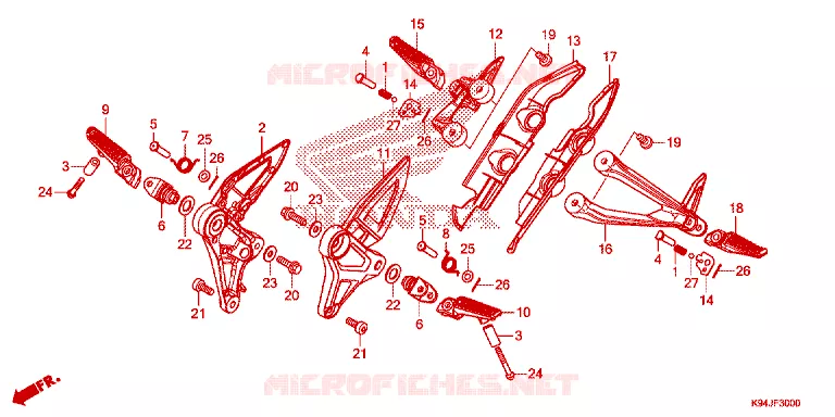REPOSE PIED Honda MOTO 150 CBF 2024  CBF150NR