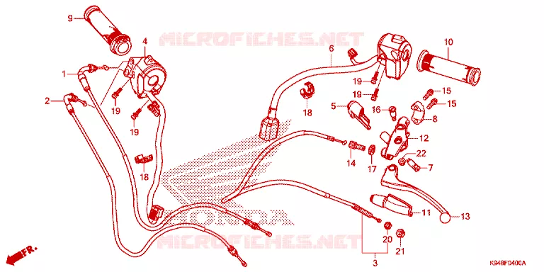 LEVIER DE GUIDON - CABLE - COMMODO Honda MOTO 150 CBF 2021  CBF150NAL_TH