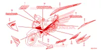 AUTOCOLLANTS pour Honda WAVE 110 Front brake disk, Electric start, Casted wheels de 2014