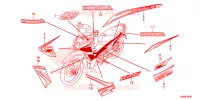 AUTOCOLLANTS pour Honda WAVE 110 Front brake drum, Kick start, Spoked wheels de 2016