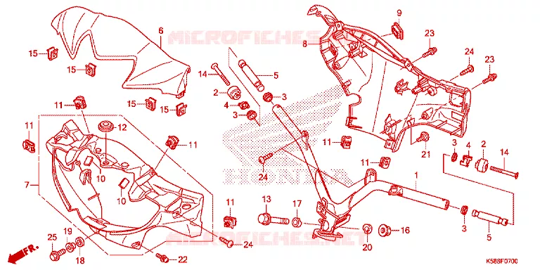 GUIDON - CARENAGE Honda MOTO 110 WAVE 2016  AFS110KDFF