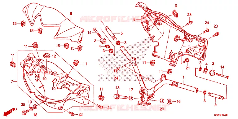 GUIDON - CARENAGE Honda MOTO 110 WAVE 2015  AFS110MSFF
