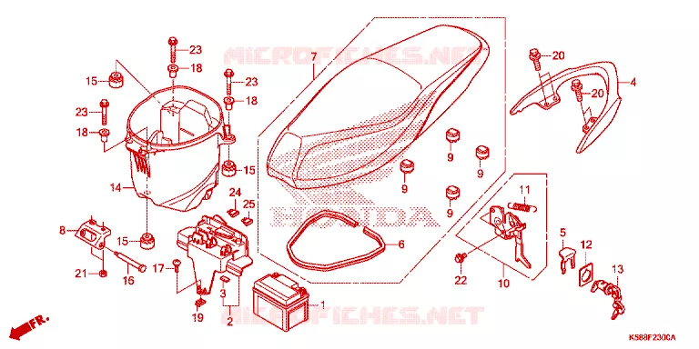 SELLE Honda MOTO 110 WAVE 2015  AFS110MSFF