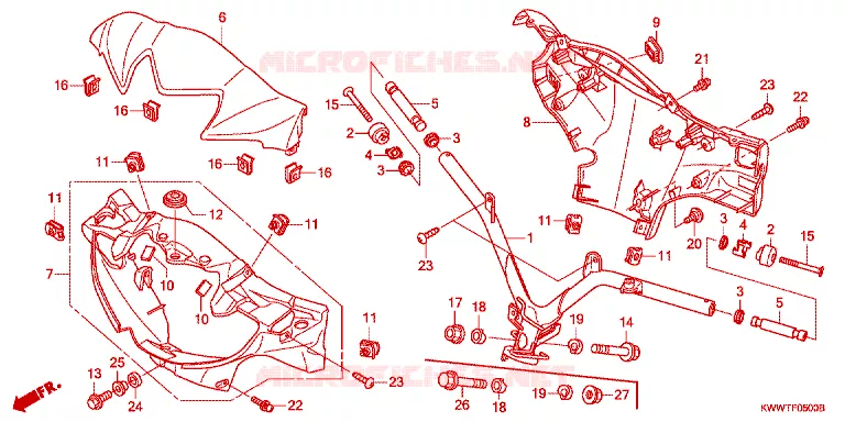 GUIDON - CARENAGE Honda MOTO 110 WAVE 2017  AFS110KDFH