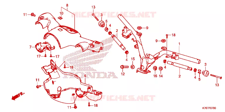 GUIDON - CARENAGE Honda MOTO 110 CUB 2020  NBC110MDFK
