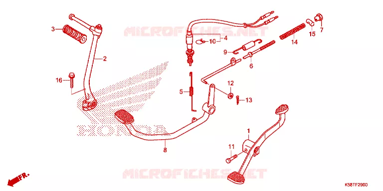 PEDALE - KICK Honda MOTO 110 WAVE 2017  AFS110KDFJ_2TH