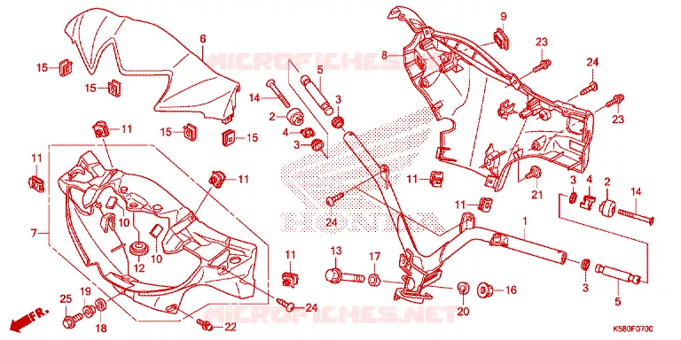 GUIDON - CARENAGE Honda MOTO 110 WAVE 2018  AFS110MCFJ_TH