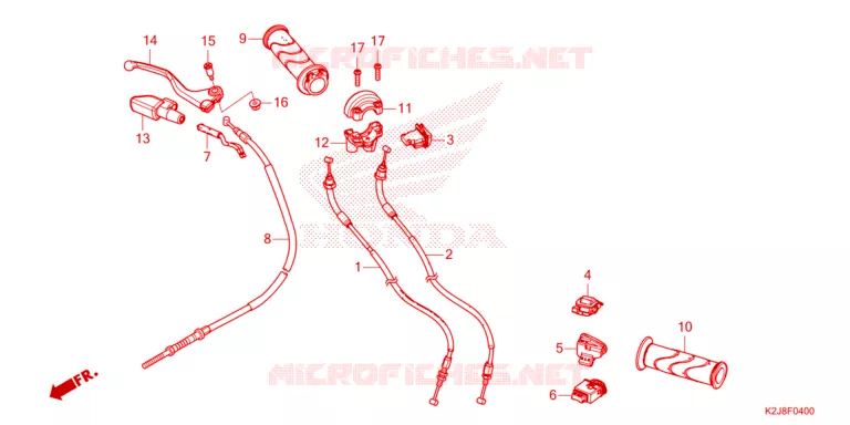 LEVIER DE GUIDON - CABLE - COMMODO Honda MOTO 110 WAVE 2023  AFS110MSFP