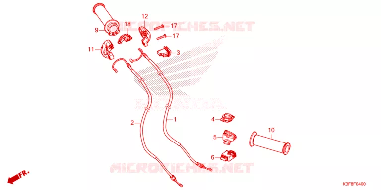 POIGNEE - COMMODO - CABLE Honda MOTO 125 WAVE 2024  AFS125MSFR