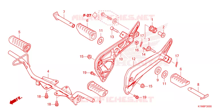 REPOSE PIED Honda MOTO 110 CUB 2022  NBC110MDFN