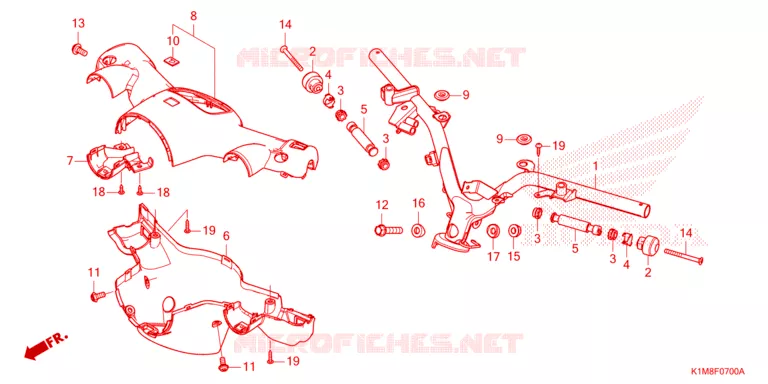 GUIDON - CARENAGE Honda MOTO 110 CUB 2024  NBC110MDFR
