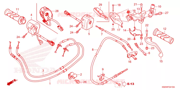 LEVIER DE GUIDON - CABLE - COMMODO Honda SCOOTER 125 CLICK 2019  ACB125BTL