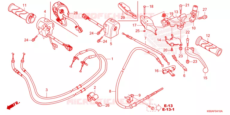 LEVIER DE GUIDON - CABLE - COMMODO Honda SCOOTER 125 CLICK 2019  ACB125BTL