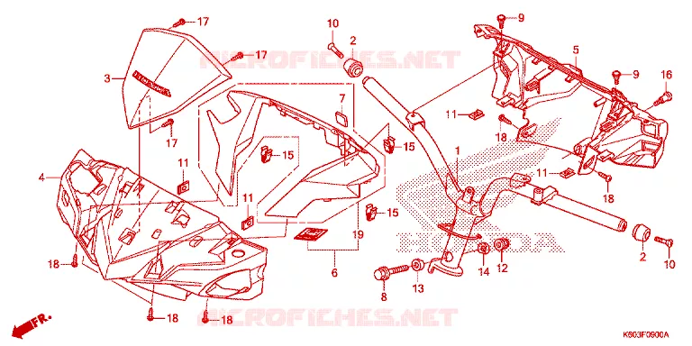 GUIDON - CARENAGE Honda SCOOTER 125 CLICK 2019  ACB125CBTH_TH