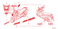 AUTOCOLLANTS pour Honda CLICK 125 I Idling Stop Casted Wheels de 2017
