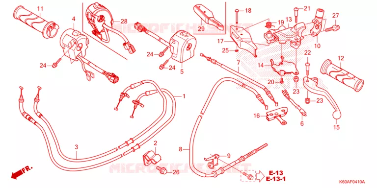LEVIER DE GUIDON - CABLE - COMMODO Honda SCOOTER 125 CLICK 2021  ACB125CBTM