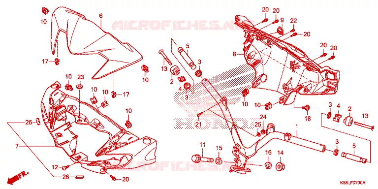 GUIDON - CARENAGE Honda MOTO 110 WAVE 2019  AFS110KDFK