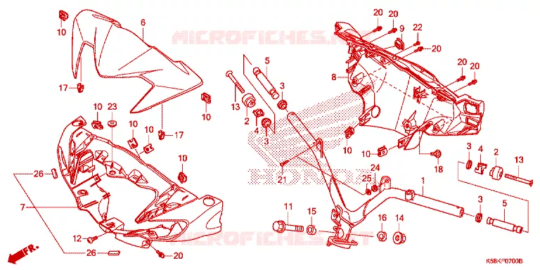GUIDON - CARENAGE Honda MOTO 110 WAVE 2020  AFS110KDFL