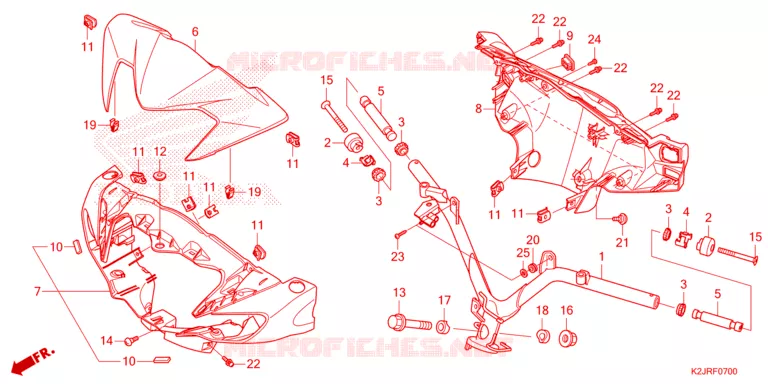 GUIDON - CARENAGE Honda MOTO 110 WAVE 2024  AFS110KDFR
