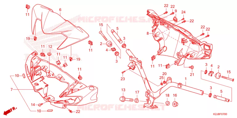 GUIDON - CARENAGE Honda MOTO 110 WAVE 2022  AFS110KSFN