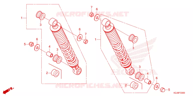 AMORTISSEUR ARRIERE Honda MOTO 110 WAVE 2021  AFS110MCFM
