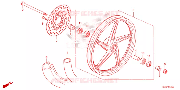 ROUE AVANT Honda MOTO 110 WAVE 2021  AFS110MCFM