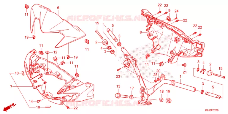 GUIDON - CARENAGE Honda MOTO 110 WAVE 2022  AFS110MCFN
