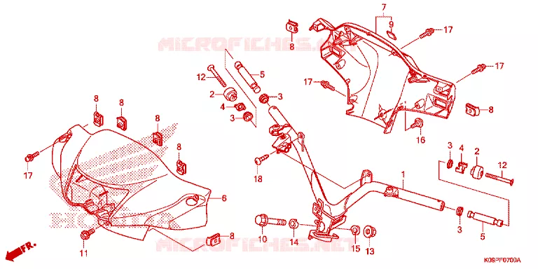 GUIDON - CARENAGE Honda MOTO 110 WAVE 2014  AFS110MDE