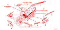 AUTOCOLLANTS pour Honda WAVE 110 Front brake disk, Kick start, Spoked wheels de 2017