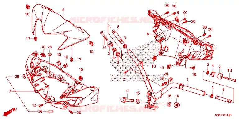 GUIDON - CARENAGE Honda MOTO 110 WAVE 2019  AFS110MSFK