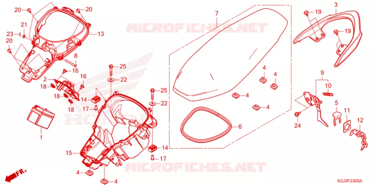 SELLE Honda MOTO 110 WAVE 2024  AFS110MSFR