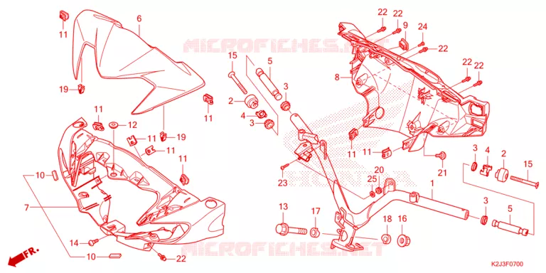GUIDON - CARENAGE Honda MOTO 110 WAVE 2024  AFS110MSFR