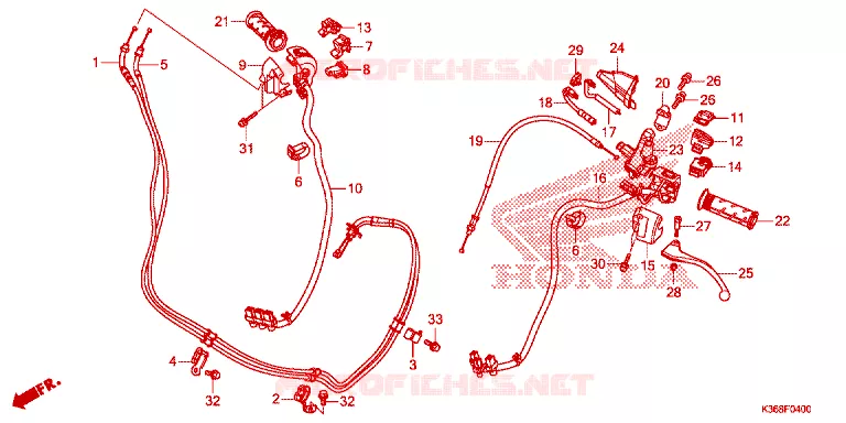 COMMODO - LEVIER - CABLE Honda SCOOTER 150 PCX 2017  WW150H_TH
