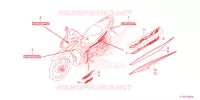 AUTOCOLLANTS pour Honda WAVE 125 Electric start, Cast wheels de 2019