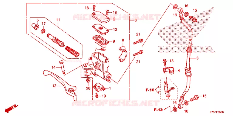 MAITRE CYLINDRE DE FREIN AVANT Honda MOTO 125 WAVE 2021  AFS125CSFM