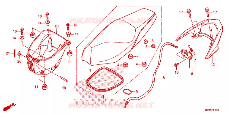 SELLE Honda MOTO 125 WAVE 2021  AFS125CSFM