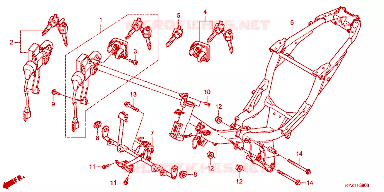 CADRE Honda MOTO 125 WAVE 2012  AFS125MSFC