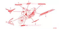 AUTOCOLLANTS pour Honda WAVE 125 Electric start, Spoked wheels de 2014