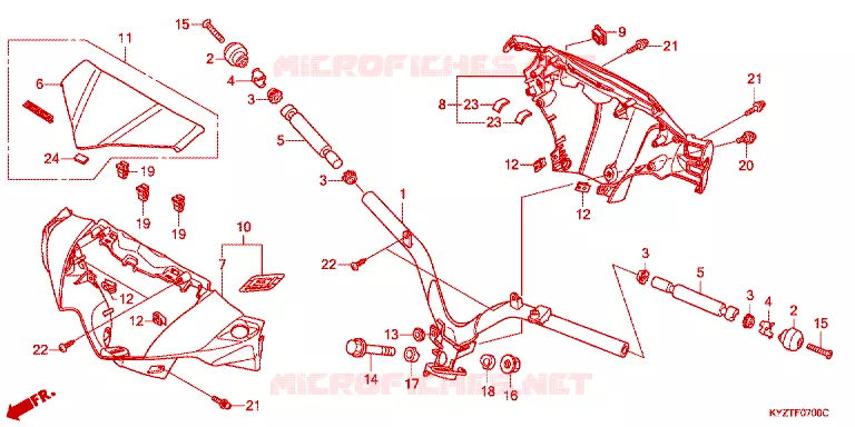 GUIDON - CARENAGE Honda MOTO 125 WAVE 2015  AFS125MSFE
