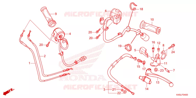 LEVIER DE GUIDON - CABLE - COMMODO Honda MOTO 150 CBR 2024  CBR150RAM_CA