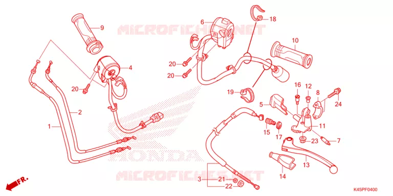 LEVIER DE GUIDON - CABLE - COMMODO Honda MOTO 150 CBR 2023  CBR150RAP_V