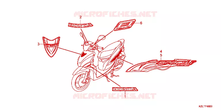 AUTOCOLLANTS Honda SCOOTER 110 SPACY 2012  NSC110SFC