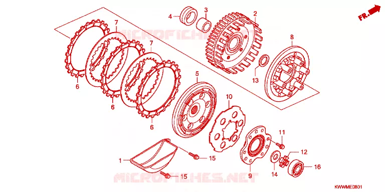 EMBRAYAGE Honda MOTO 110 WAVE 2012  AFP110MCSC