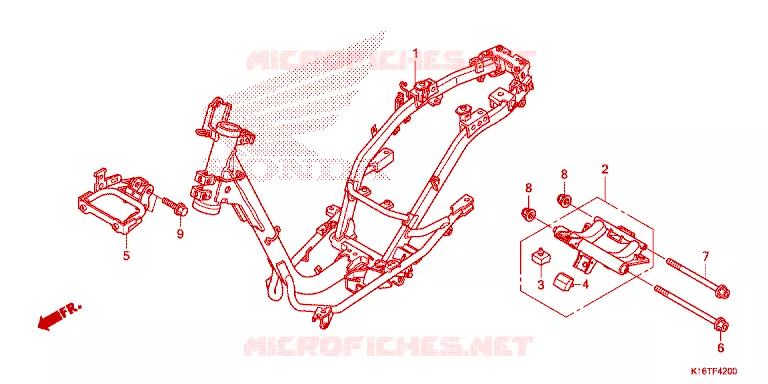 CADRE Honda SCOOTER 110 SCOOPY 2014  ACF110CBFE