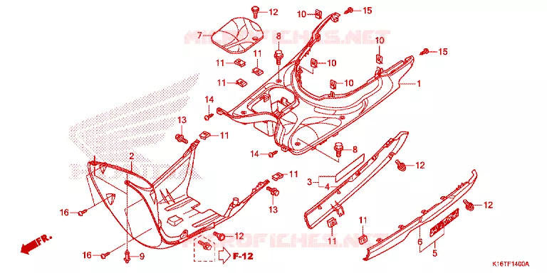 MARCHE PIEDS Honda SCOOTER 110 SCOOPY 2012  ACF110SFC_AB